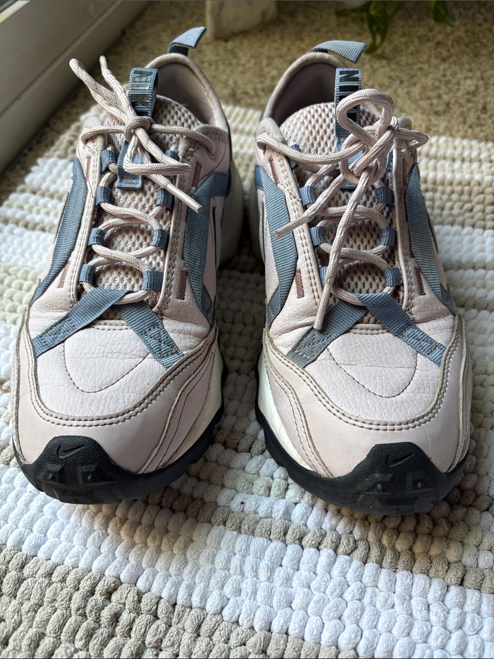Nike Women’s Pale Pink and Gray Low-Top Sneakers
